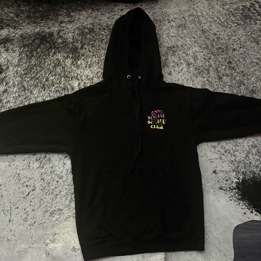 Anti Social Social Club Black Hoodie with Multicolor Logo